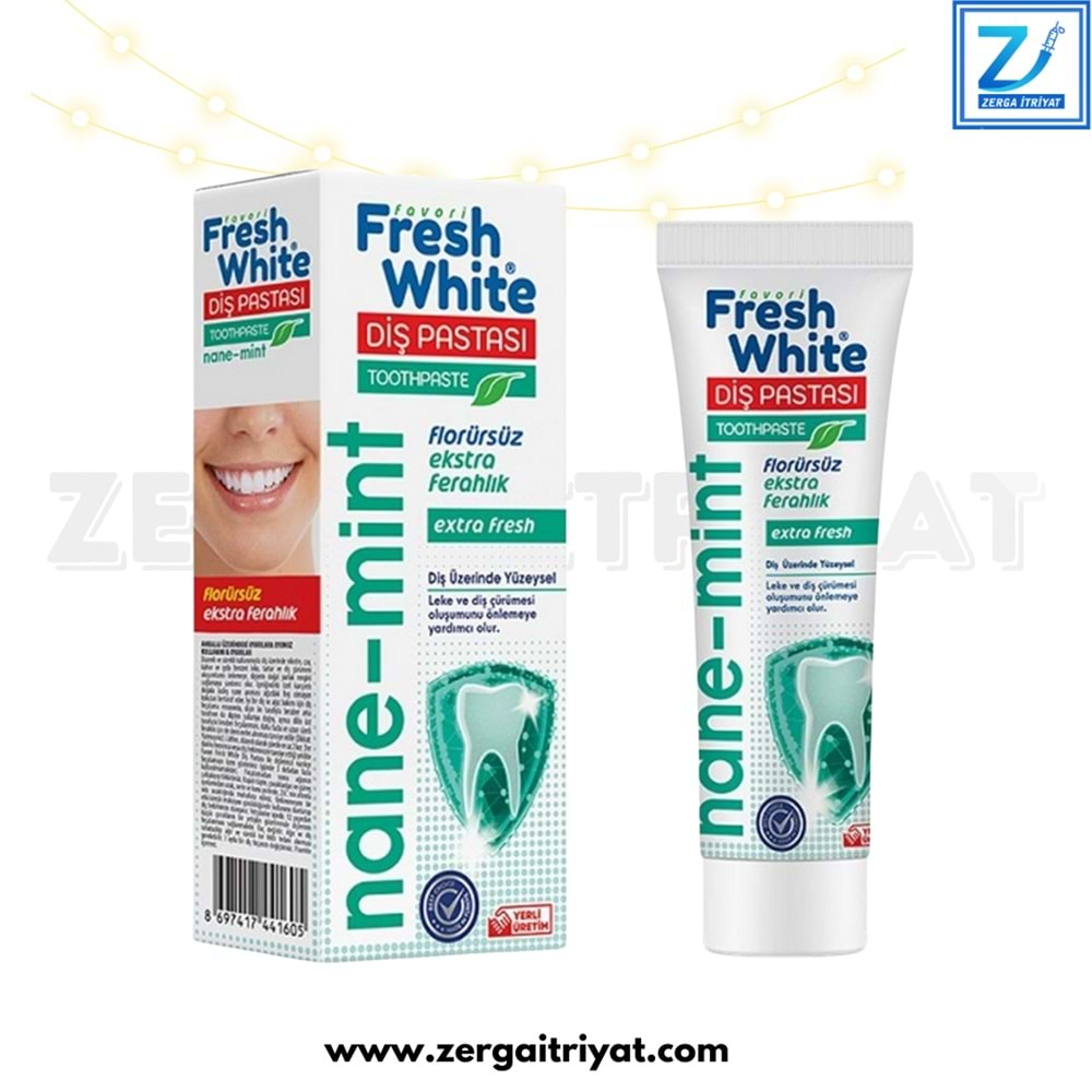 FRESHWHİTE DİŞ PASTASI NANE AROMALI 90 GR