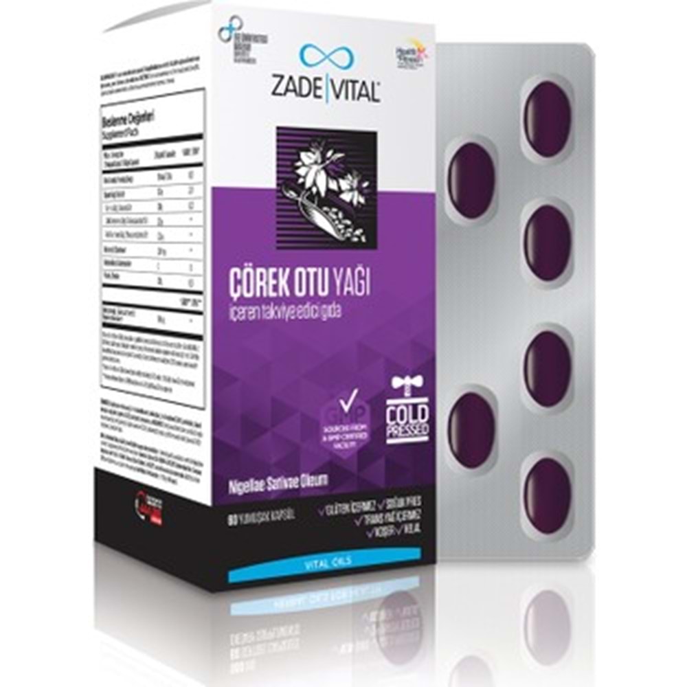 ZADE VİTAL ÇÖREK OTU YAĞI 60 YUMUŞAK KAPSÜL