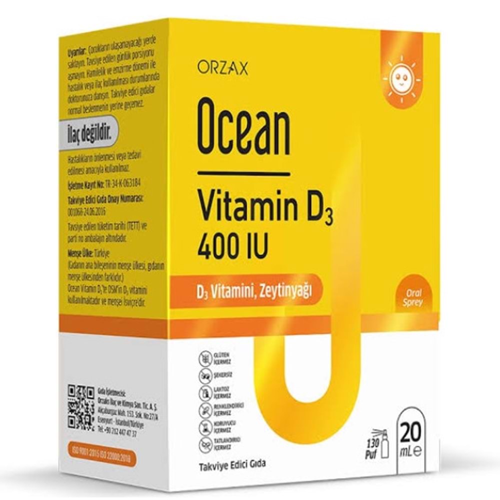OCEAN VİTAMİN D3 400 IU 20 ML SPREY