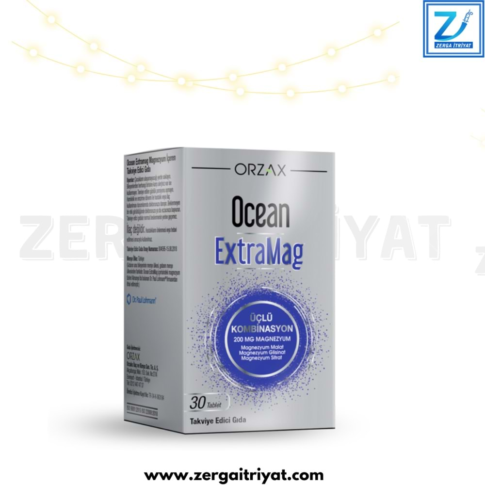 OCEAN EXTRAMAG MAGNEZYUM 30 TABLET GÜÇLÜ KOMBİNASYON 200 ML MAGNEZYUM