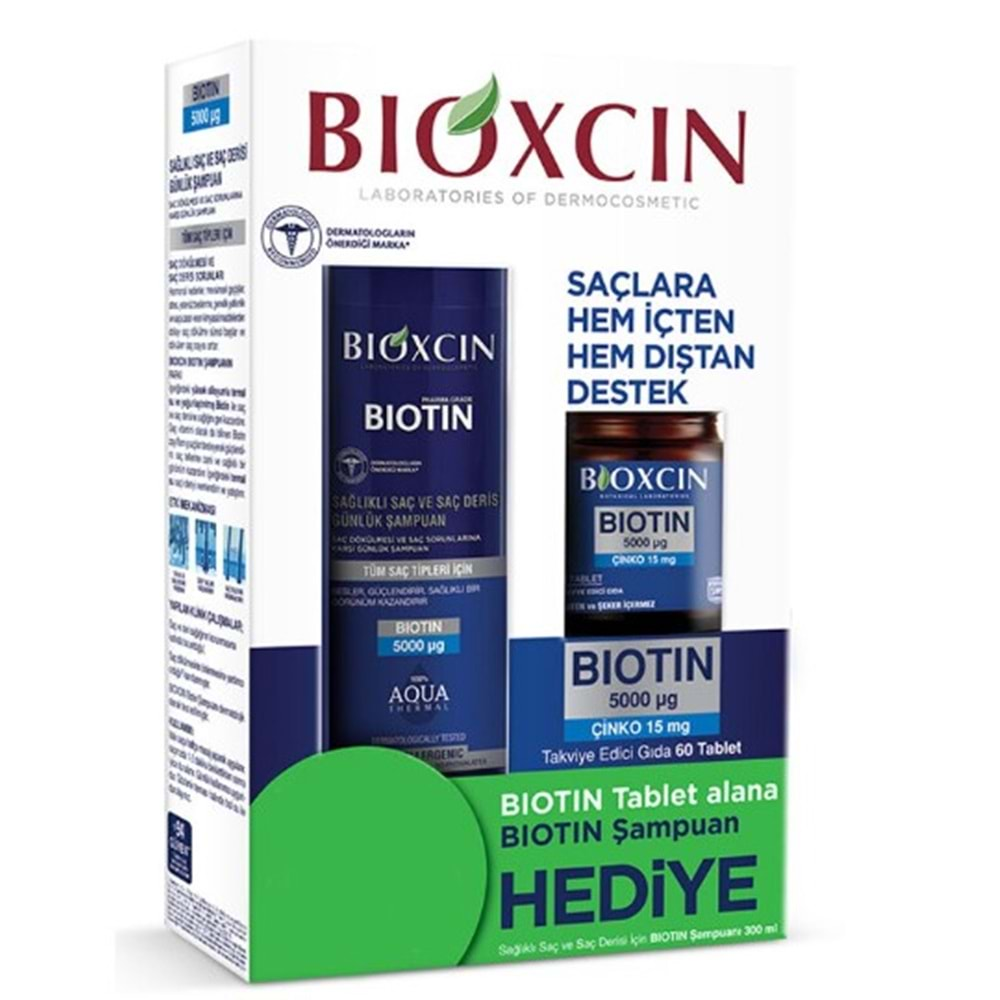 BİOXCİN BİOTİN 5000 MG 60 TABLET&BİOTİN 500 ML ŞAMPUAN HEDİYELİ