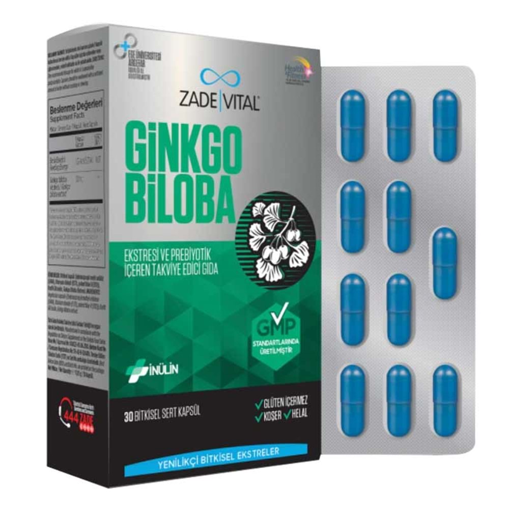ZADE VİTAL GİNKGO BİLOBA 30 BLİSTER KAPSÜL