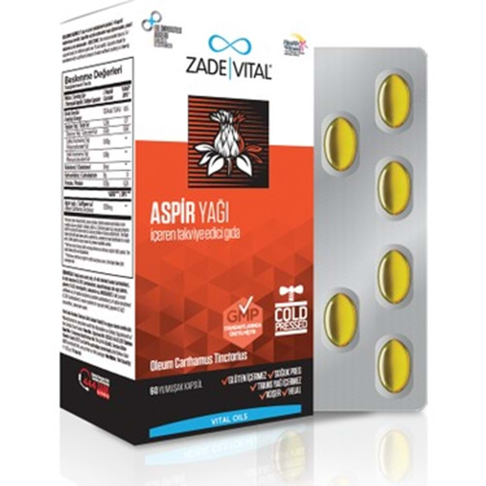 ZADE VİTAL ASPİR YAĞI 600 MG 60 KAPSÜL