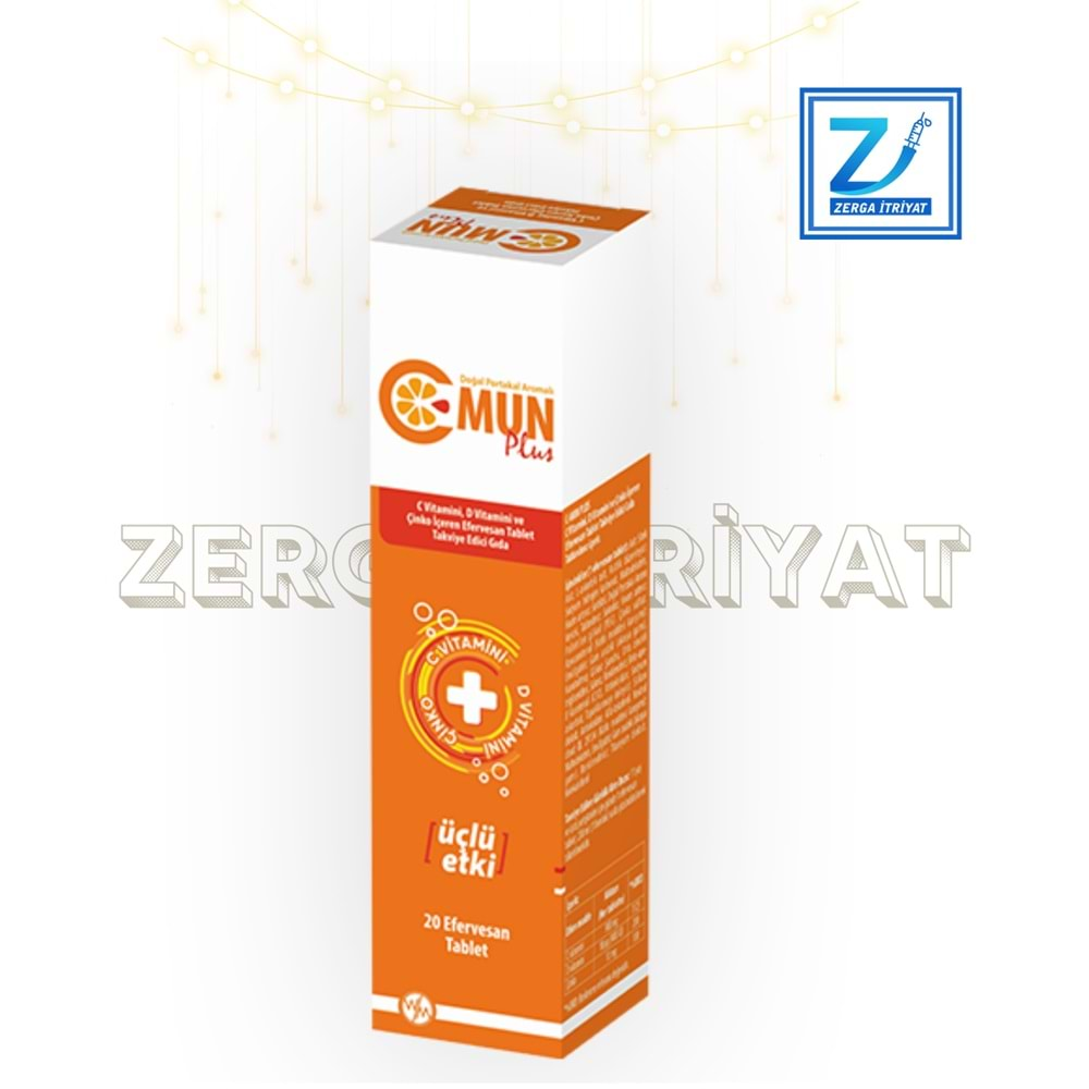 C MUN PLUS C VİTAMİN D VİTAMİNİ VE ÇİNKO EFERVESAN TABLET 20 Lİ ( REDOXON MUADİLİ )