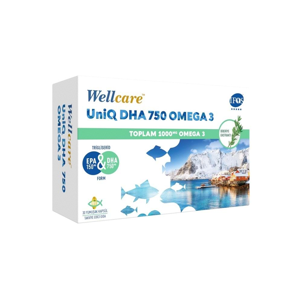 WELLCARE UNİQ 750 OMEGA 3 1000 MG 30 KAPSÜL