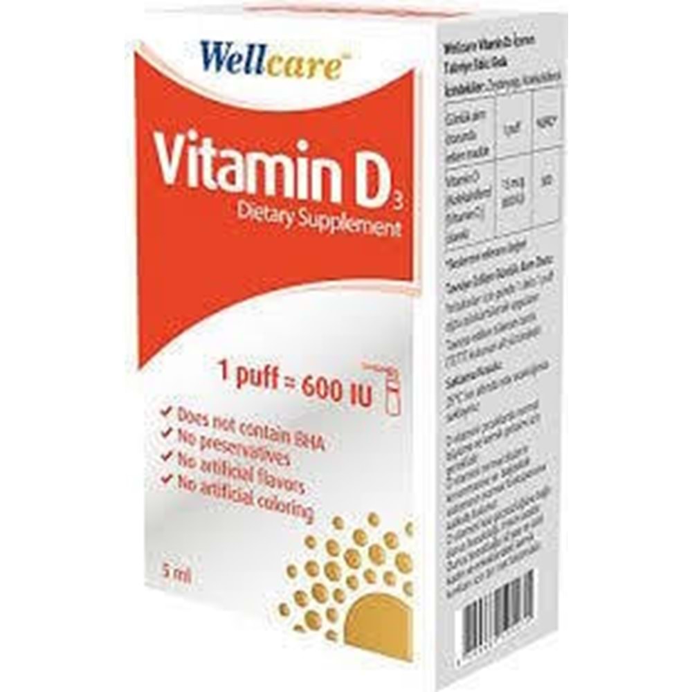 WELLCARE VİTAMİN D3 600 IU 5 ML