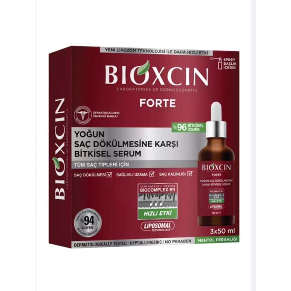 BİOXCİN FORTE SERUM 3 X 50 ML ( YOĞUN SAÇ DÖKÜLMESİNE KARŞI )