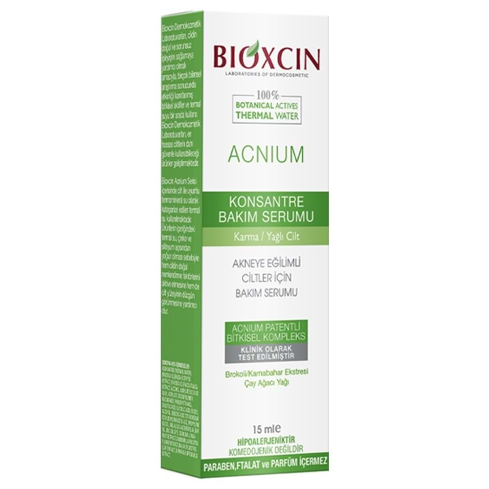 BİOXCİN ACNIUM KONSANTRE BAKIM SERUMU 15 ML ( KARMA & YAĞLI CİLT ) ( AKNEYE EĞİMLİ CİLTLER İÇİN )