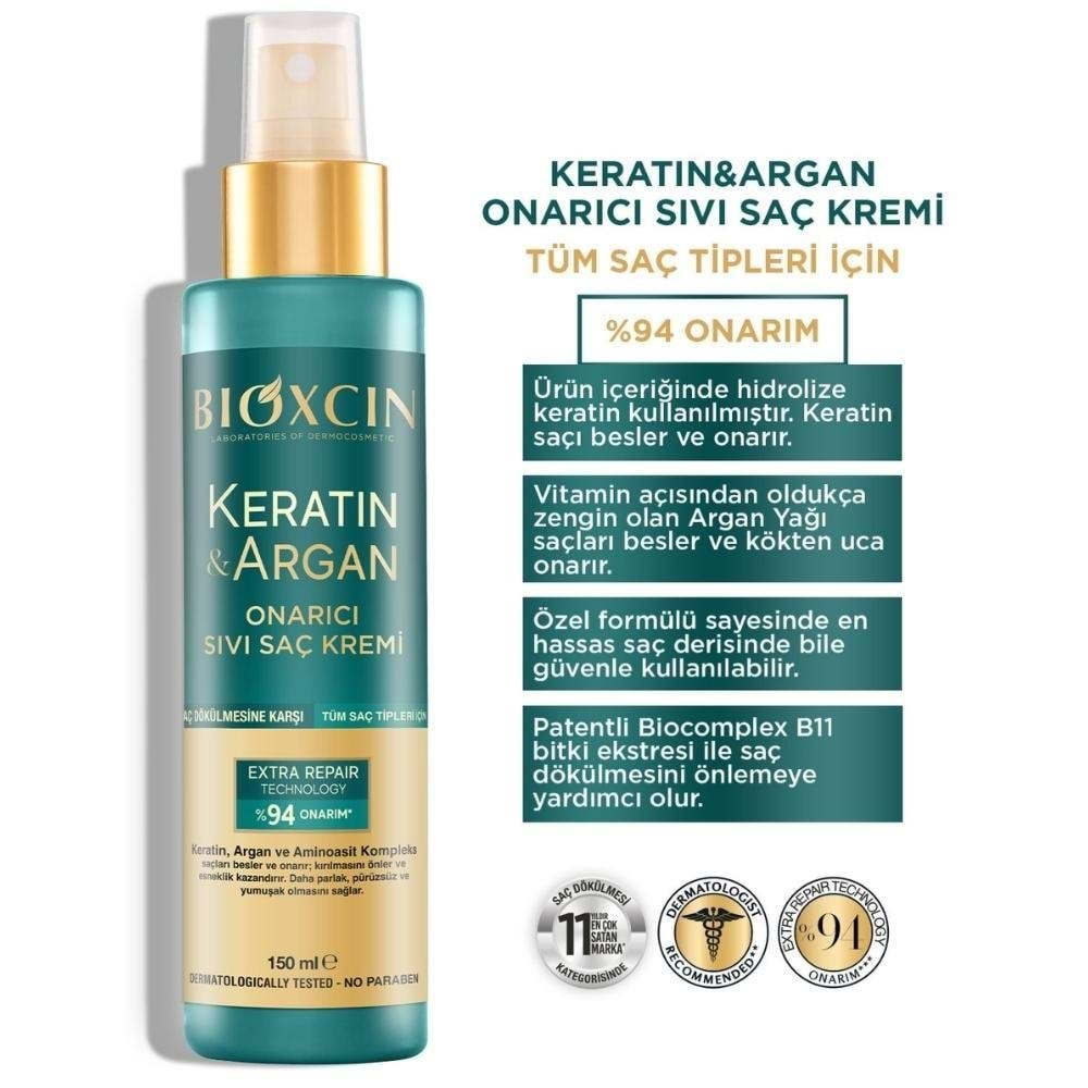 BİOXCİN KERATİN & ARGAN ONARICI SIVI SAÇ BAKIM KREMİ 150 ML ( TÜM SAÇLAR İÇİN )