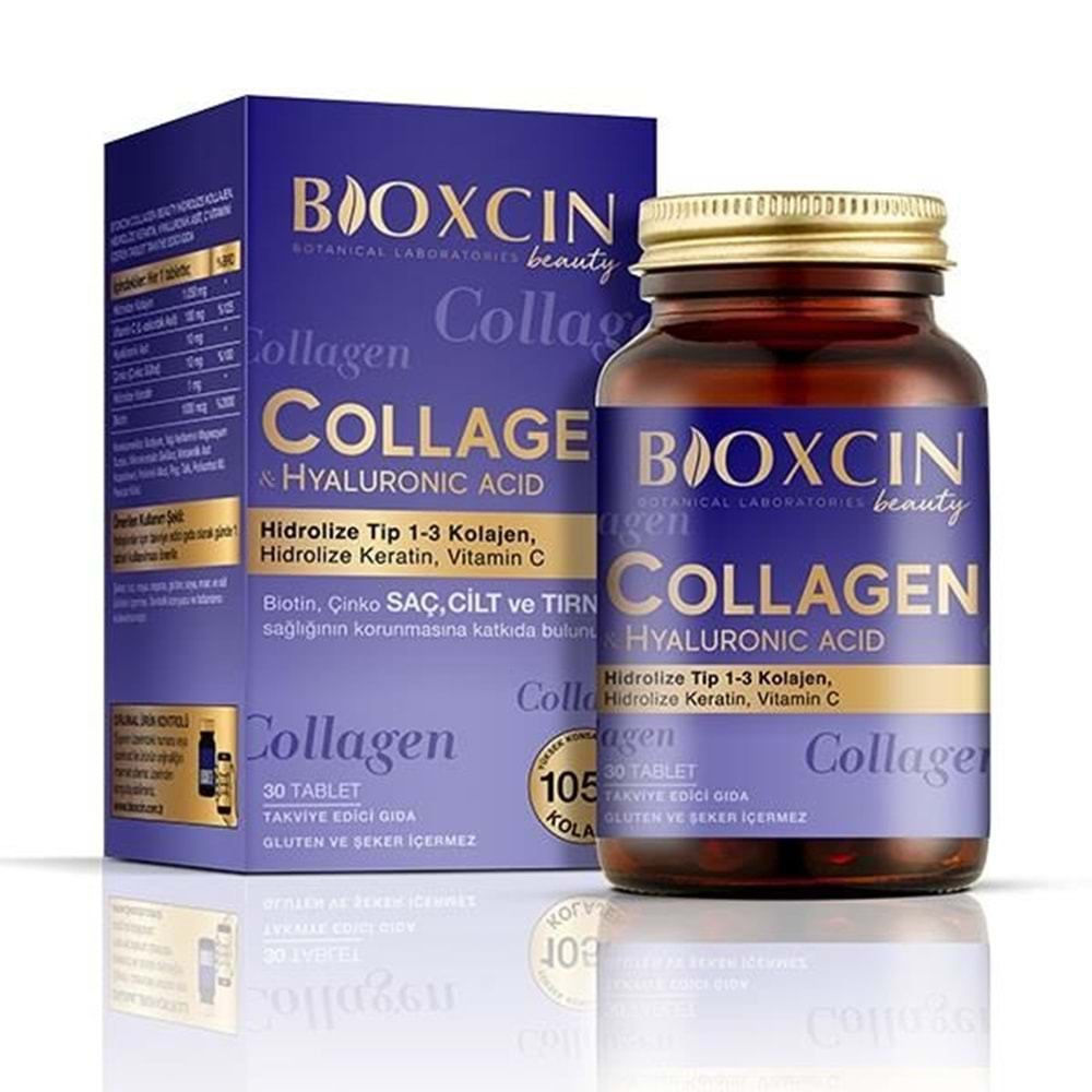 BİOXCİN COLLAGEN 1.050 MG 30 TABLET ( TİP 1-3 KOLAJEN & HİDROLİZE KERATİN & VİT. C )