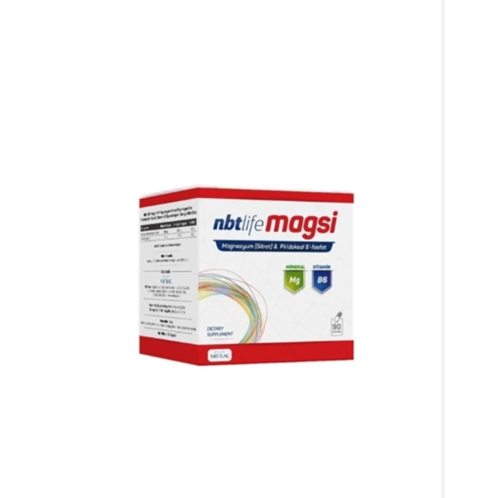 NBT LİFE MAGSİ P5P VİTAMİN B6 90 KAPSÜL ( MAGNEZYUM SİTRAT )