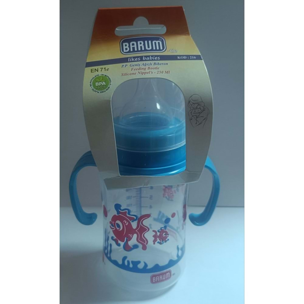 BARUM GENİŞ AĞIZLI KULPLU BİBERON 150 ML