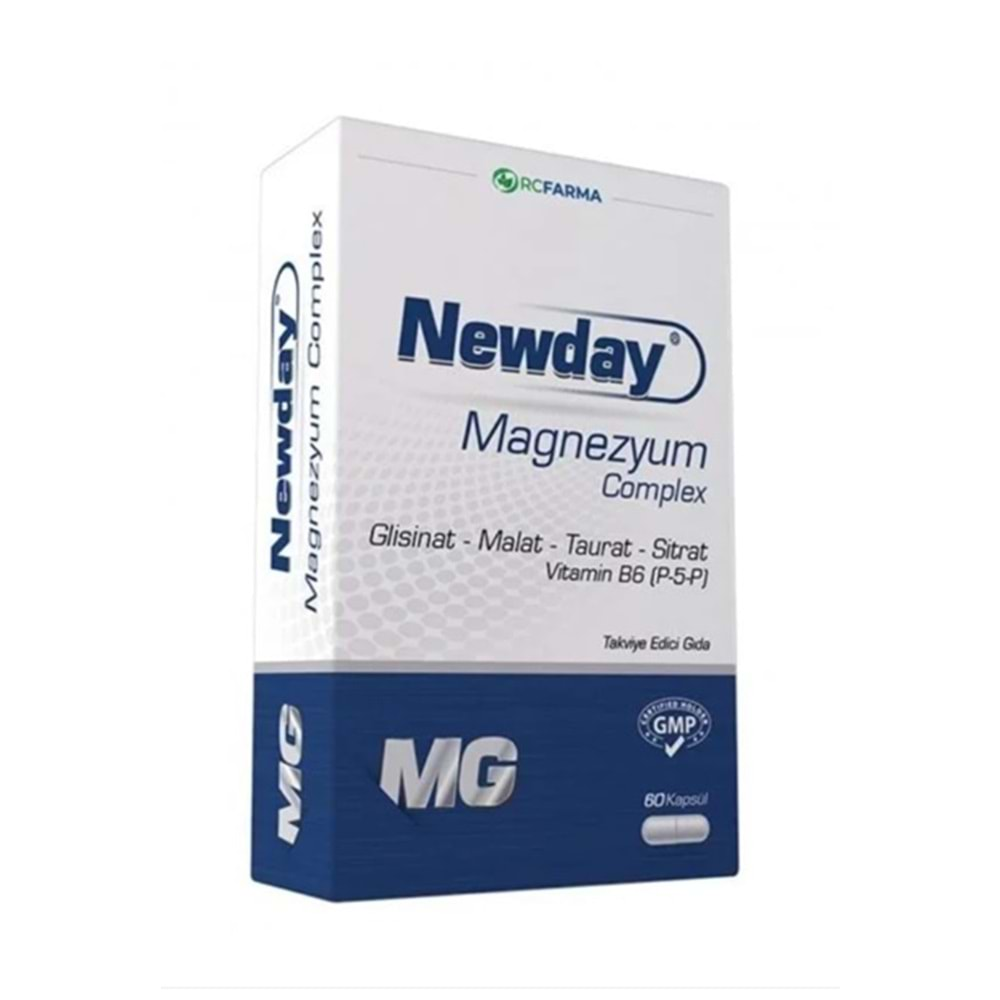 NEWDAY MAGNEZYUM COMPLEX 60 KAPSÜL ( GLİSİNAT&MALAT&TAURAT&SİTRAT )