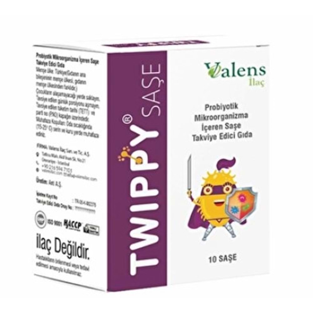 TWIPPY 10 ŞAŞE PROBİYOTİK MİKROORGANİZMA İÇEREN TAKVİYE EDİCİ GIDA 10 ML