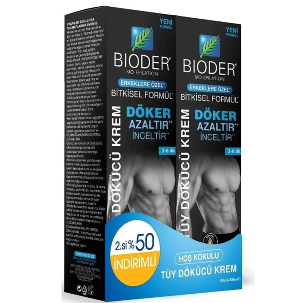 BİODER TÜY DÖKÜCÜ KREM 100 ML 2 Lİ PAKET AYRILABİLİR KOFRE (ERKEK )