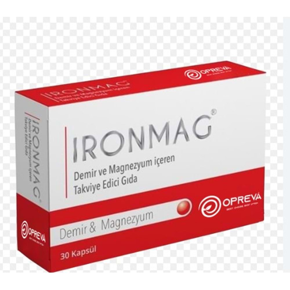 İRONMAG DEMİR & MAGNEZYUM İÇEREN TAKVİYE EDİCİ GIDA 30 KAPSÜL