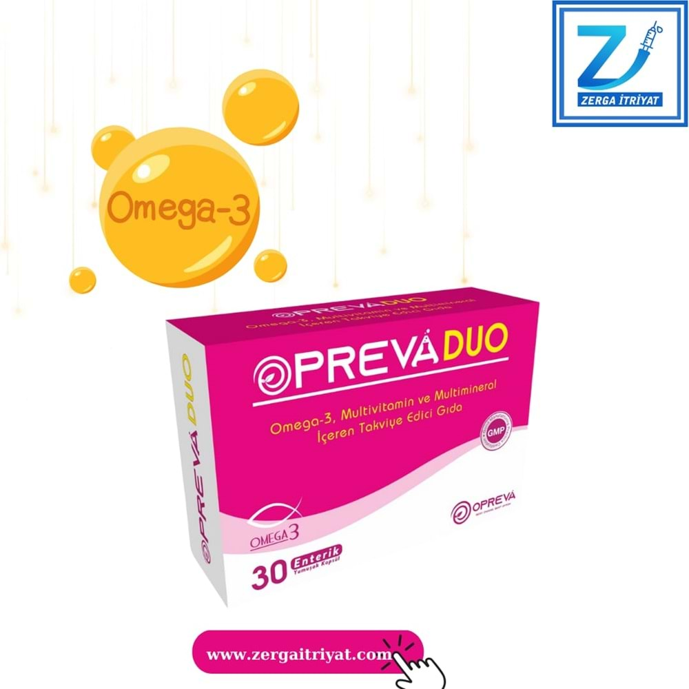 OPREVA DUO OMEGA-3 MULTİVİTAMİN VE MULTİMİNERAL 30 YUMUŞAK KAPSÜL