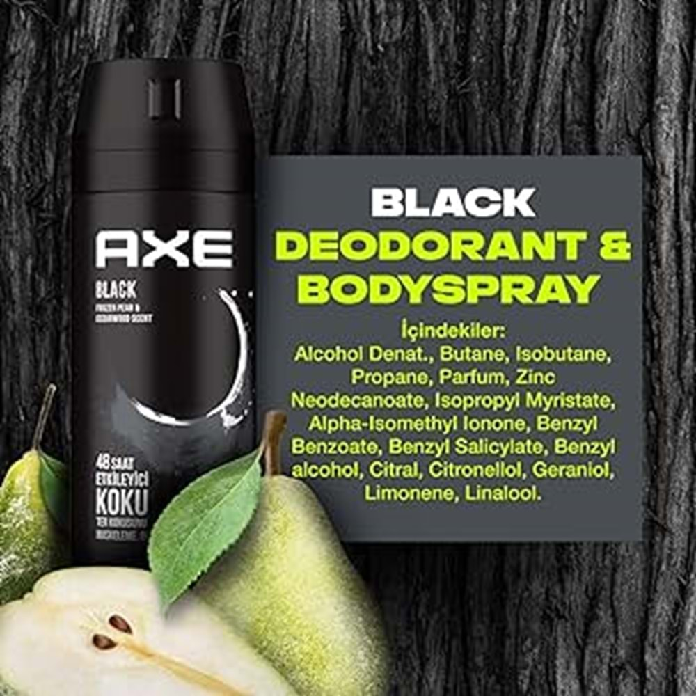 AXE SPREY DEODORANT BLACK 150 ML ( BAY )