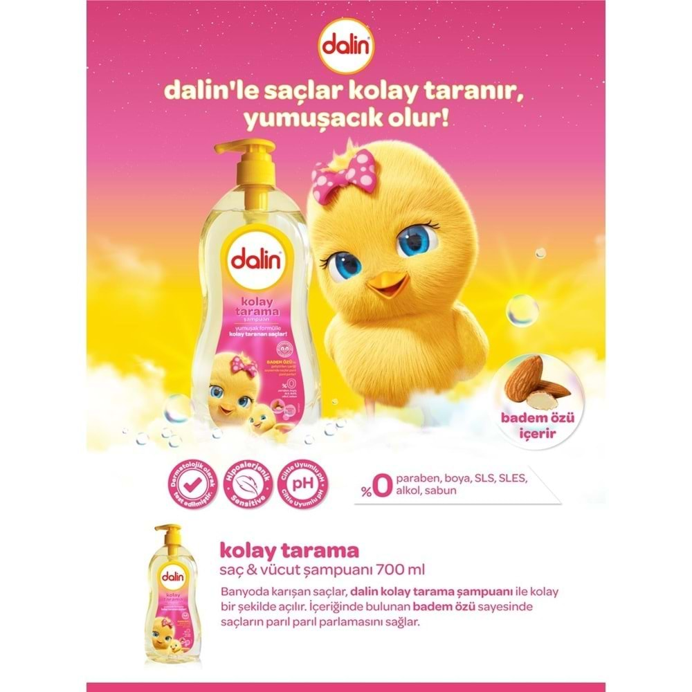 DALİN BEBEK ŞAMPUANI KOLAY TARAMA BADEM ÖZLÜ 700 ML