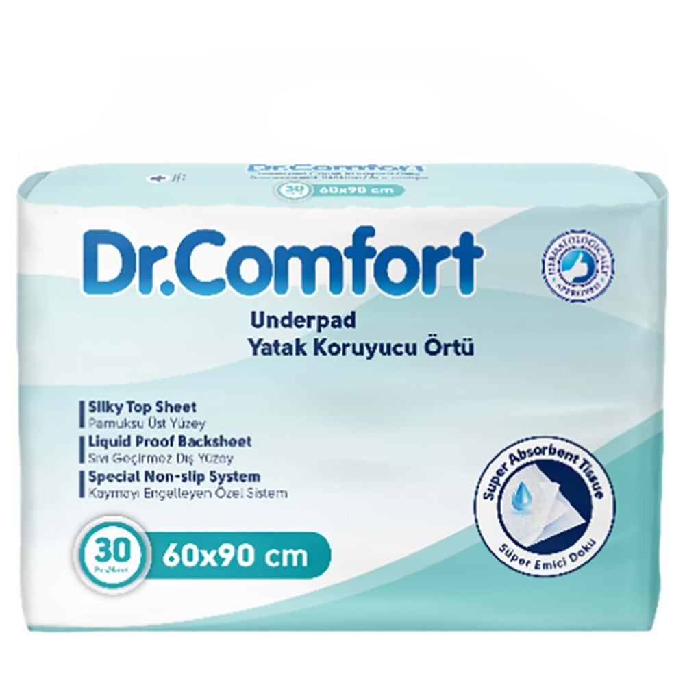 DR.COMFORT HASTA ALT BEZİ SERPME 60*90 30 LU ( YATAK ÖRTÜSÜ KORUYUCU )