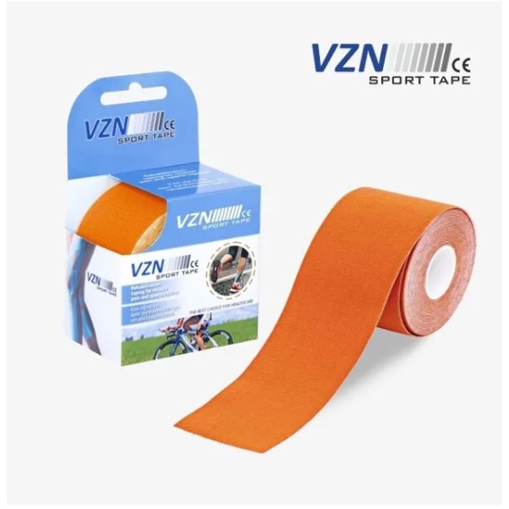 VZN KİNESİYOLOJİ BANDI 5 CM X 5 M AĞRI BANDI ( TURUNCU )