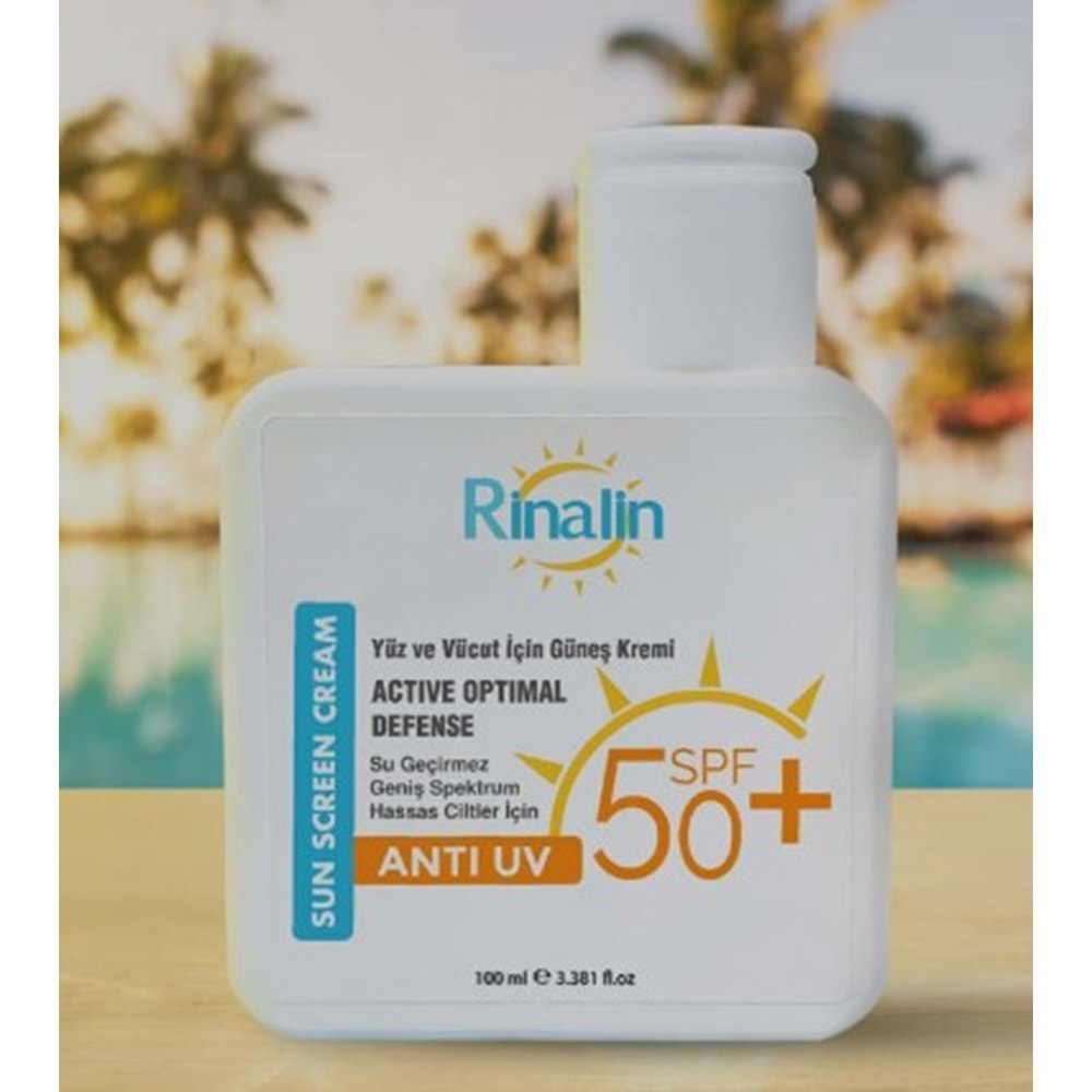 RİNALİN SU GEÇİRMEZ GÜNEŞ KREMİ 50+SPF 100 ML ( HASSAS CİTLER İÇİN )