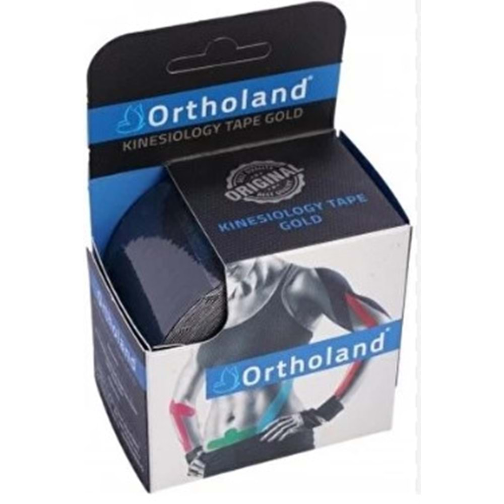 ORTHOLAND KİNESİO TAPE GOLD AĞRI BANDI 5 CM X 5 M - SİYAH RENGİ