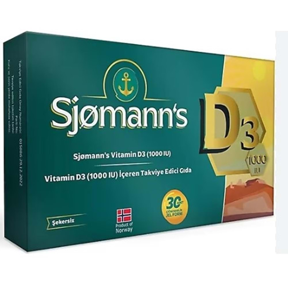 SJOMANN'S D3 ÇİGNENEBİLİR 30 JEL TABLET