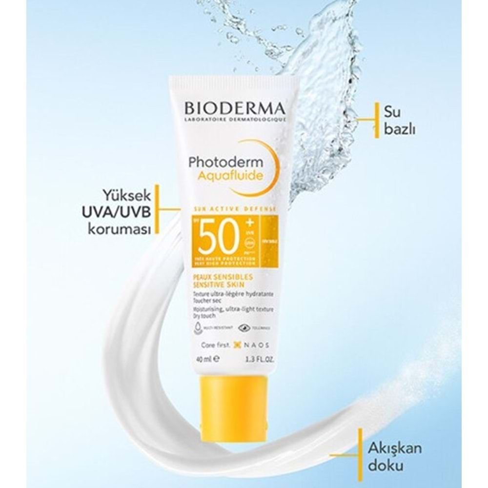 BİODERMA PHOTODERM AQUA FLUİDE INVİSİBLE SPF50+ 40 ML GÜNEŞ KREMİ ( TÜM CİLTLER İÇİN )