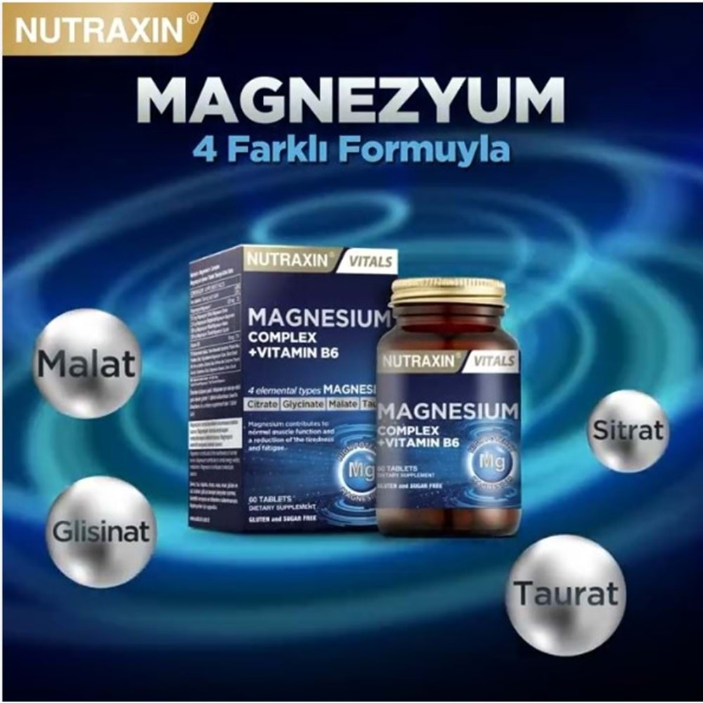 NUTRAXİN MAGNESİUM COMLEX VİTAMİN B6 60 TABLET