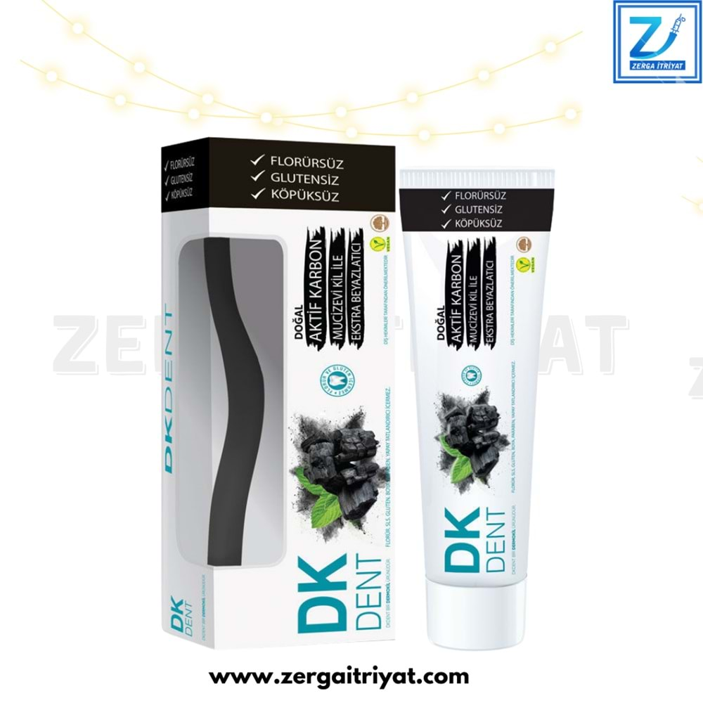 DK DENT DİŞ MACUNU 75ML+FIRÇA DOĞAL AKTİF KARBON ( YETİŞKİN )