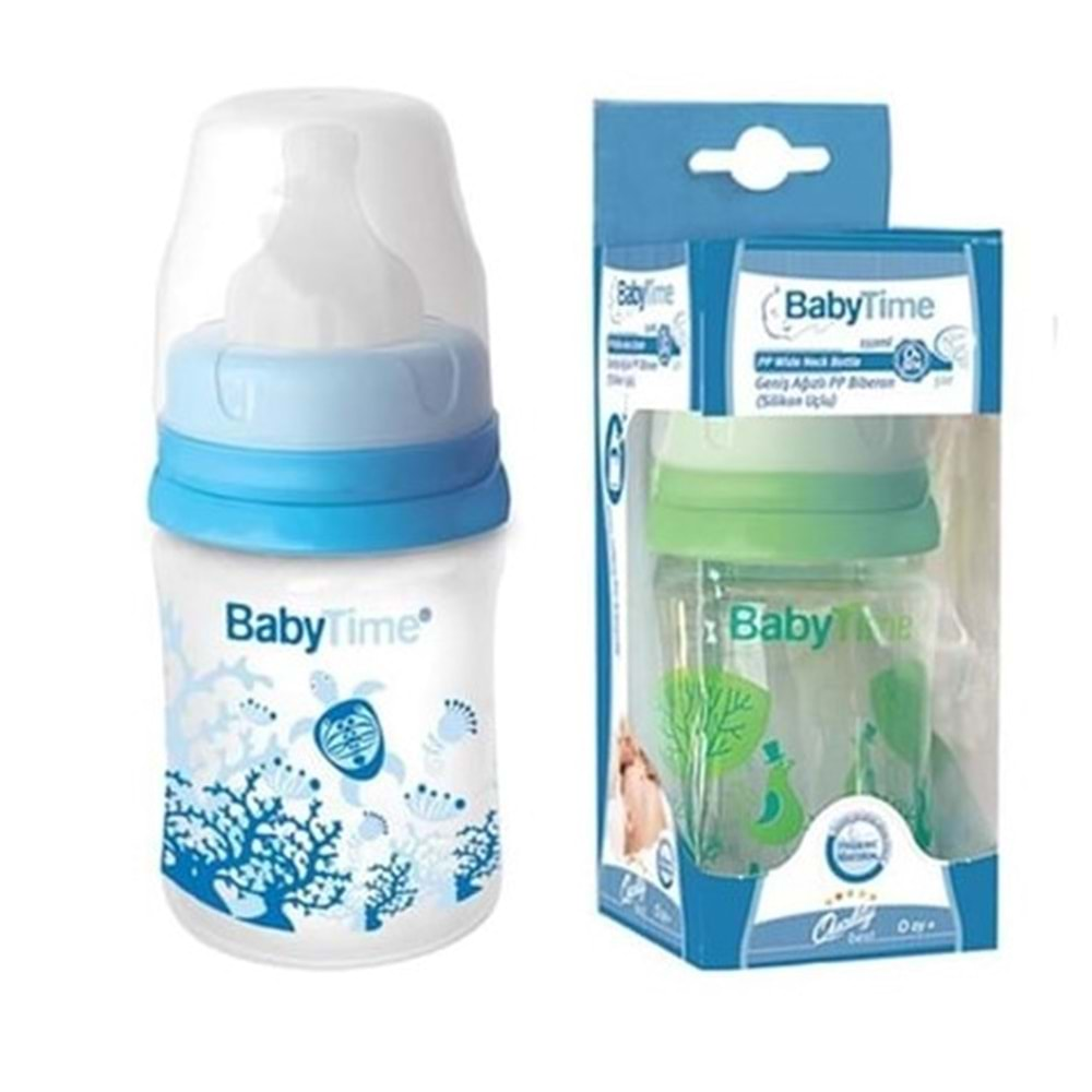 BABY TİME GENİŞ AĞIZ PP BİBERON (SİLİKON UÇLU) 250ML KOD: BT075