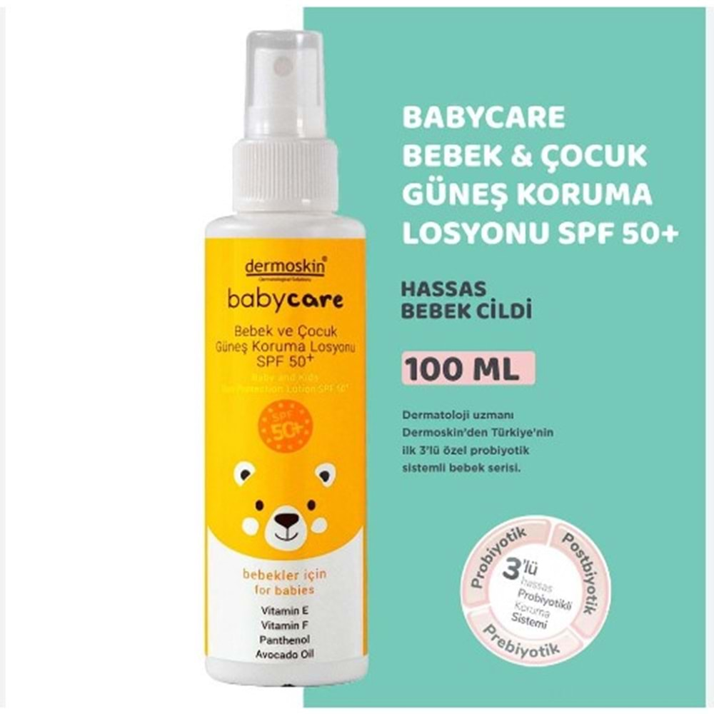 DERMOSKIN BABYCARE BEBEK VE ÇOCUK GÜNEŞ KORUYCU SUN LOS SPF50+ 100 ML