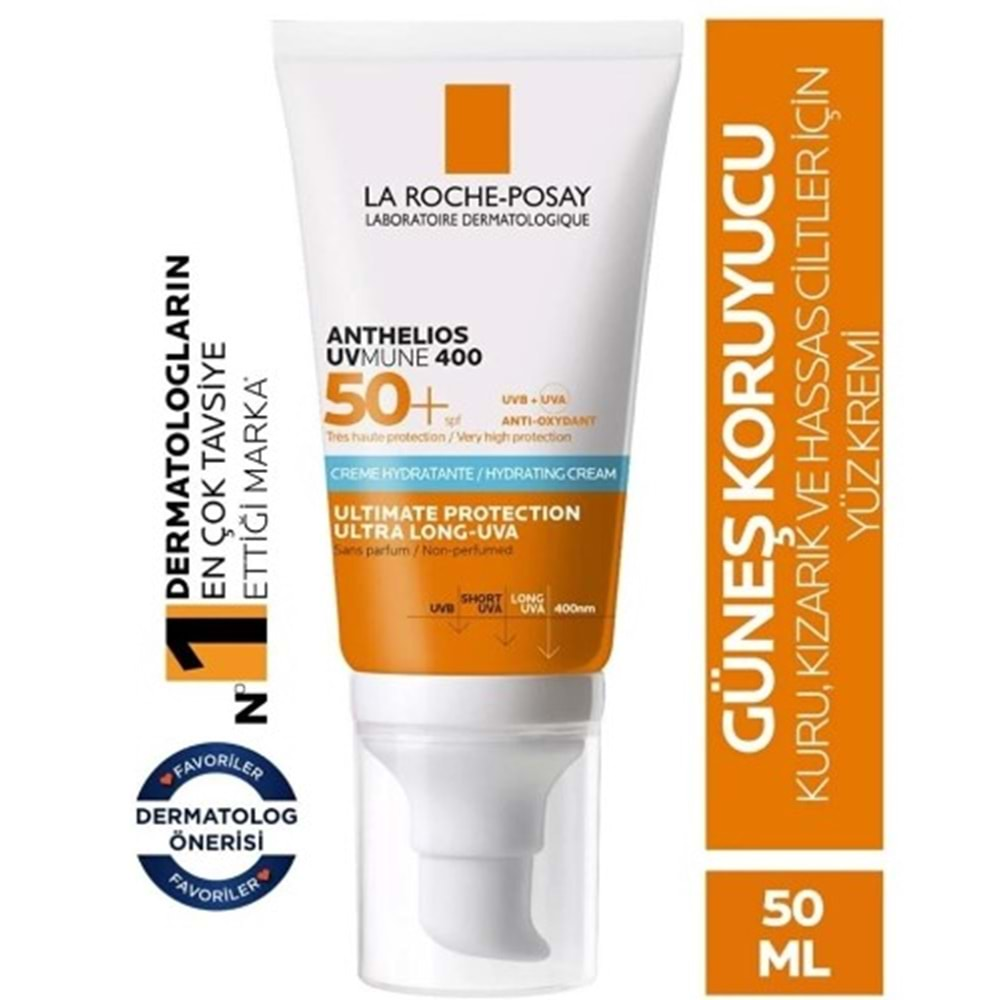 LA ROCHE POSAY ANTHELIOS UVMUNE 400 HYDRATİNG CREAM SPF 50+GÜNEŞ KREMİ ( KURU+HASSAS CİLTLER İÇİN )