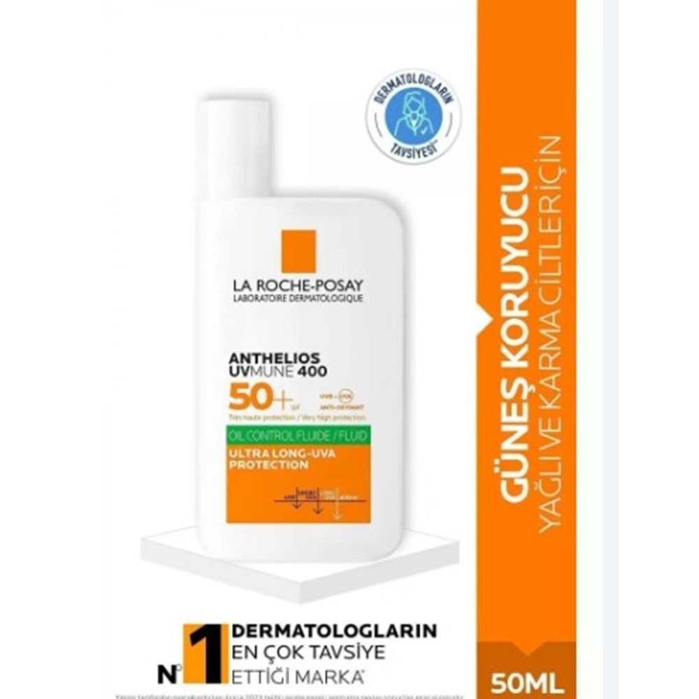 LA ROCHE POSAY ANTHELIOS OİL CONTROL FLUID SPF50+ 50 ML GÜNEŞ KREMİ ( HASSAS VE YAĞLI CİLTLER İÇİN )