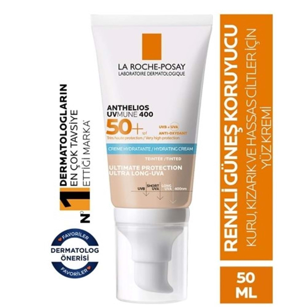 LA ROCHE POSAY ANTHELIOS UVMUNE 400 NEMLENDİRİCİLİ SPF 50+ GÜNEŞ KREMİ TİNTED ( HASSAS CİLTLER İÇİN )