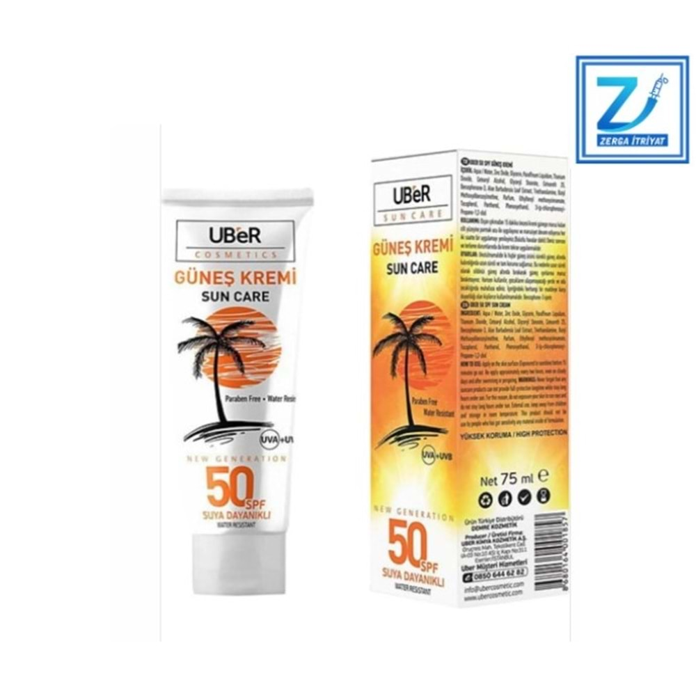 UBER GÜNEŞ KREMİ 50+ 75 ML