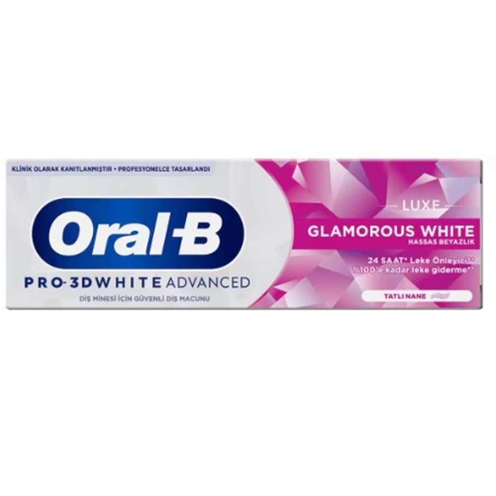 ORAL-B GLAMOROUS WHİTE DİŞ MACUNU 75 ML