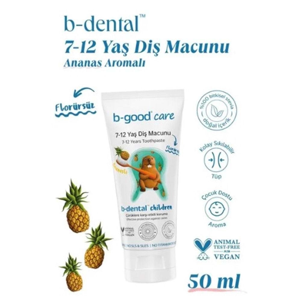 B-GOOD FLORÜRSÜZ ÇOCUK DİŞ MACUNU 7-12 YAŞ 50 ML