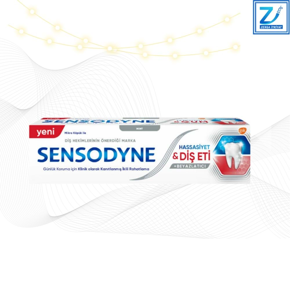 SENSODYNE BEYAZLATICI HASSASİYET VE DİŞ ETİ MACUNU 75 ML