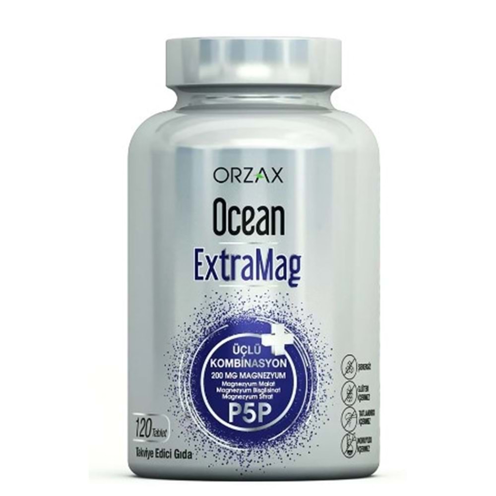 OCEAN EXTRAMAG MAGNEZYUM ÜÇLÜ KOMBİNASYON 120 TABLET