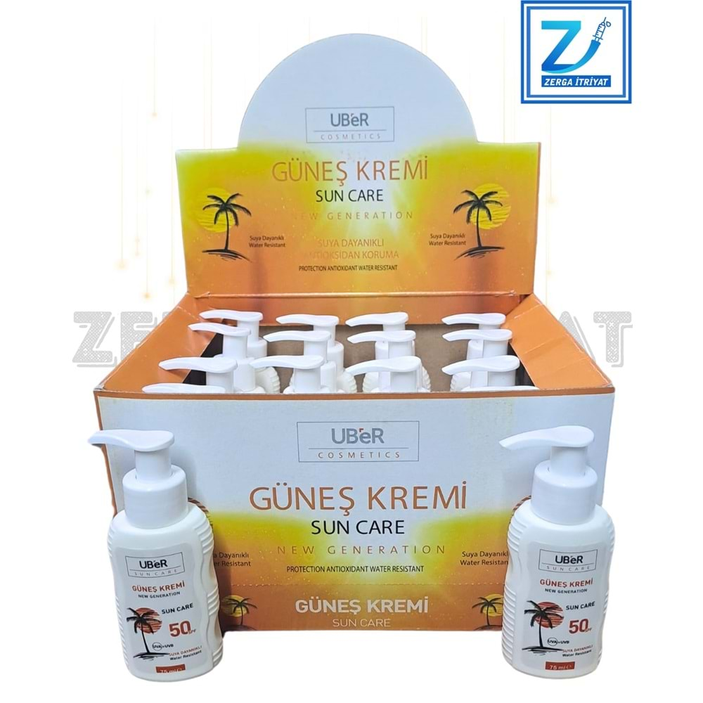 UBER GÜNEŞ KREMİ SPF50+ 12 Lİ STAND 75 ML