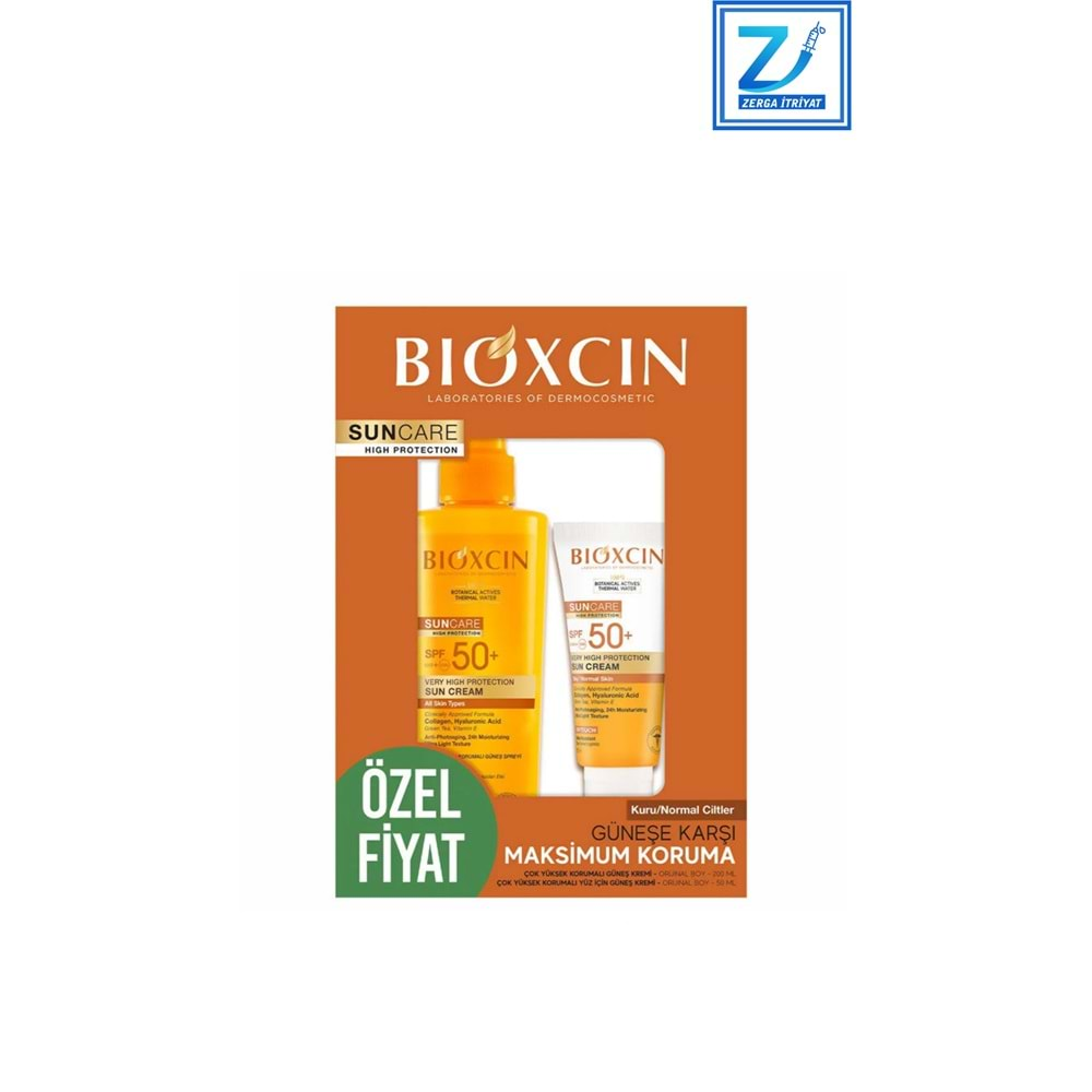 BİOXCİN SUN CARE YÜZ GÜNEŞ KREMİ SPF50+ 50 ML+ VÜCUT SPREYİ SPF50+ 200 ML KURU VE NORMAL CİLTLER