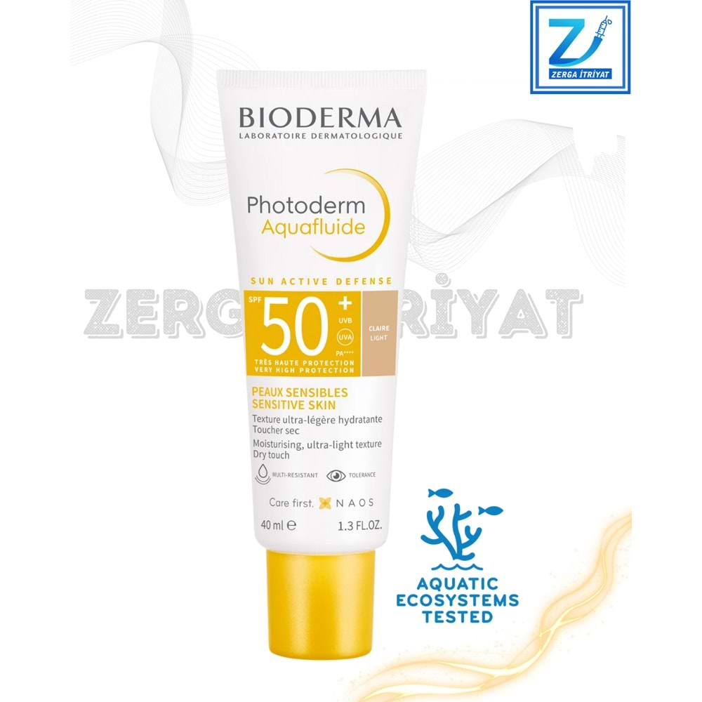 BİODERMA PHOTODERM AQUA FLUİDE CLAİRE LİGHT SPF50+ 40 ML GÜNEŞ KREMİ ( TÜM CİLTLER İÇİN ) RENKLİ