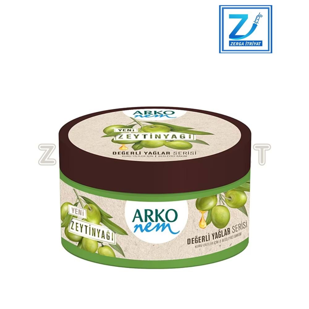 ARKO NEM DEĞERLİ YAĞLAR ZEYTİNYAĞLI 250 ML( NEMLENDİRİCİ EL VE VÜCUT KREMİ )