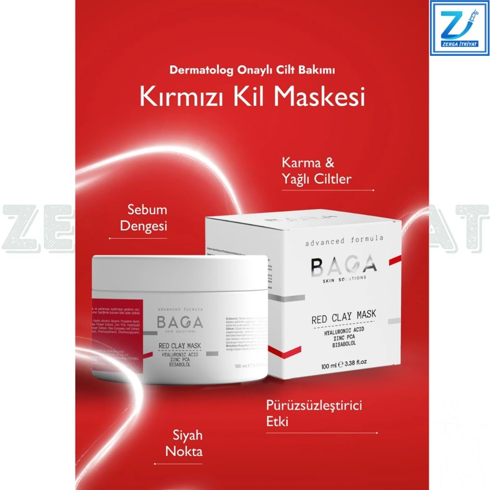 BAGA KIRMIZI KİL MASKESİ 100 ML