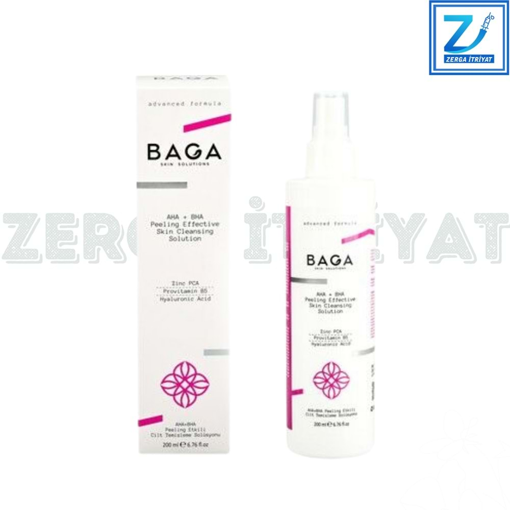 BAGA PEELİNG ETKİLİ CİLT TEMİZLEME SOLÜSYONU 200 ML