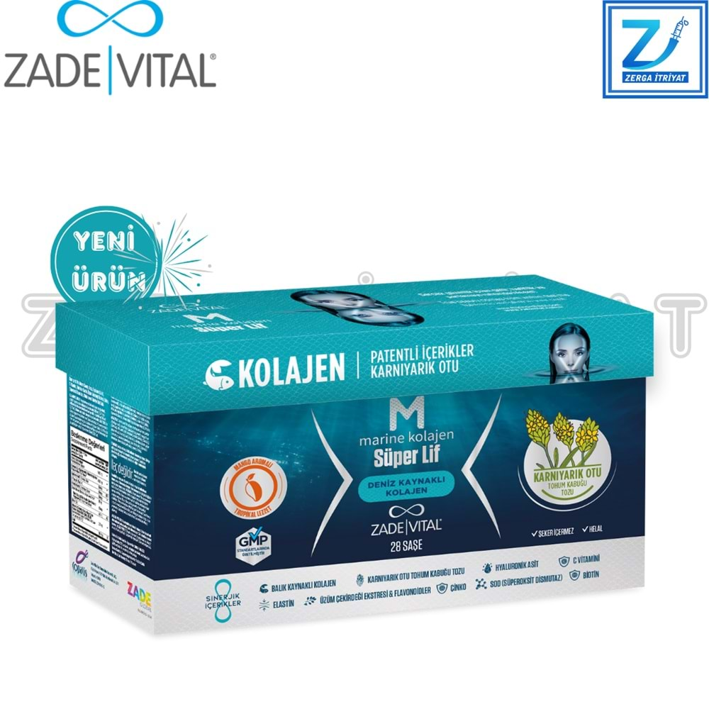 ZADE VİTAL MARİNE COLLAGEN ( KOLLAJEN ) SÜPER LİF 28 SAŞE