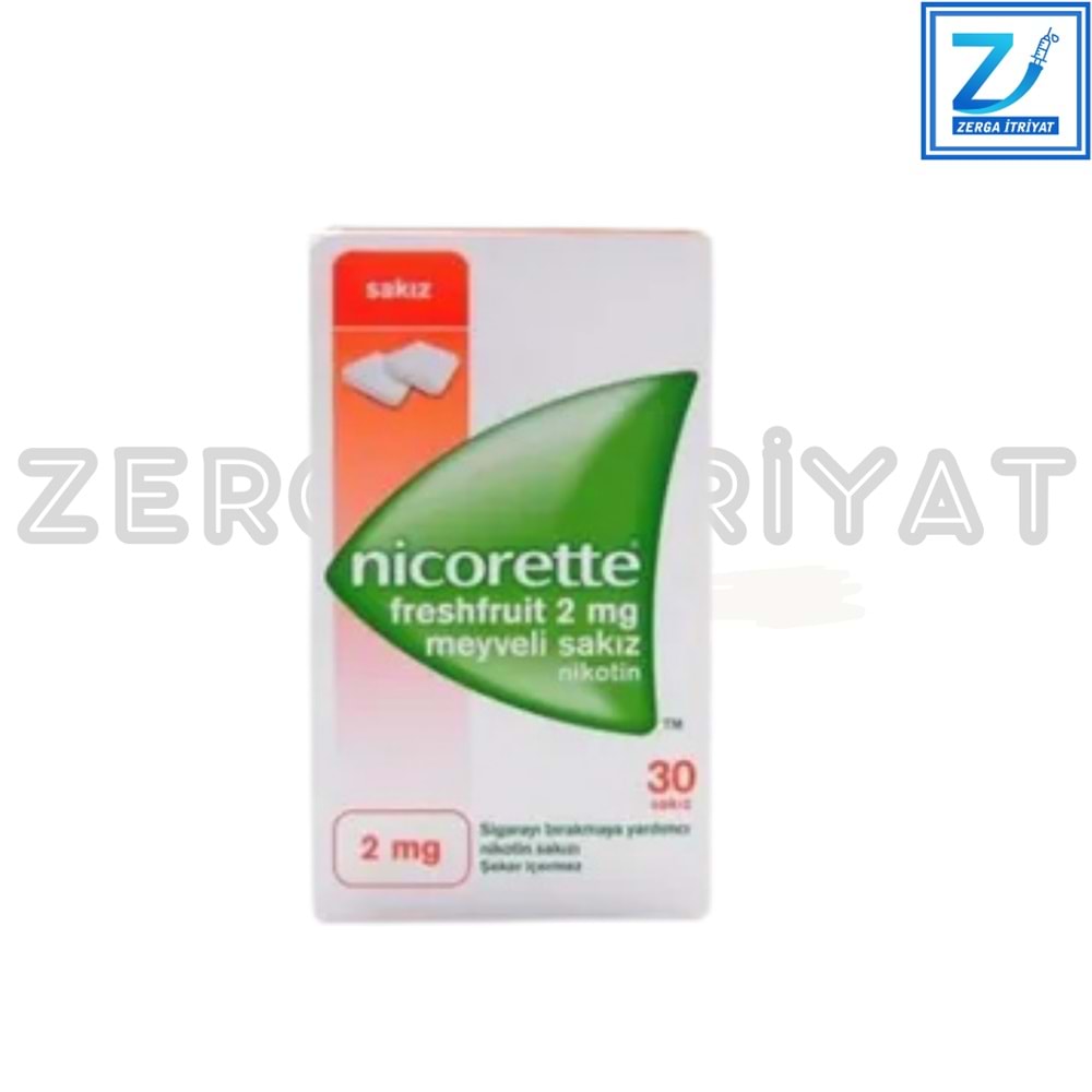 NİCORETTE MEYVELİ NİKOTİN SAKIZI 2 MG 30 SAKIZ