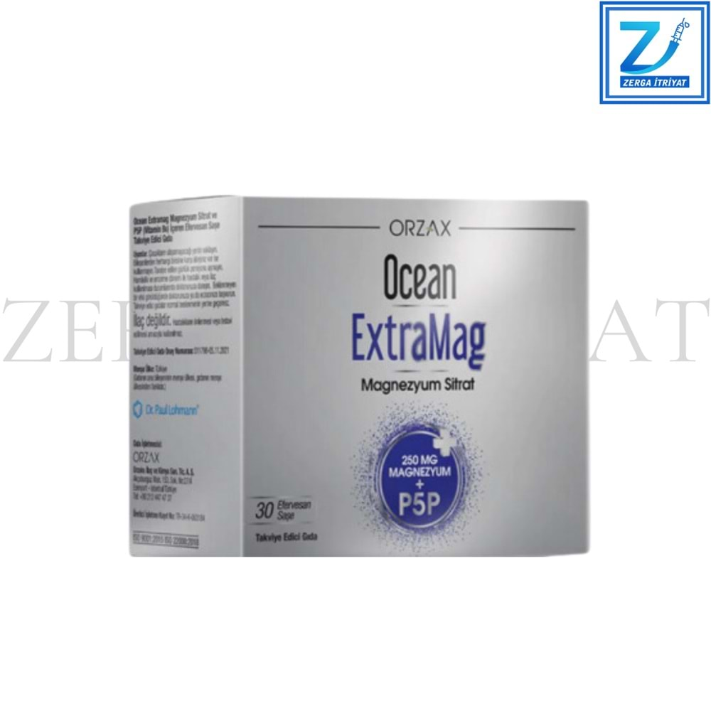 OCEAN EXTRAMAG MAGNEZYUM SİTRAT+P5P EFERVESAN 30 SAŞE